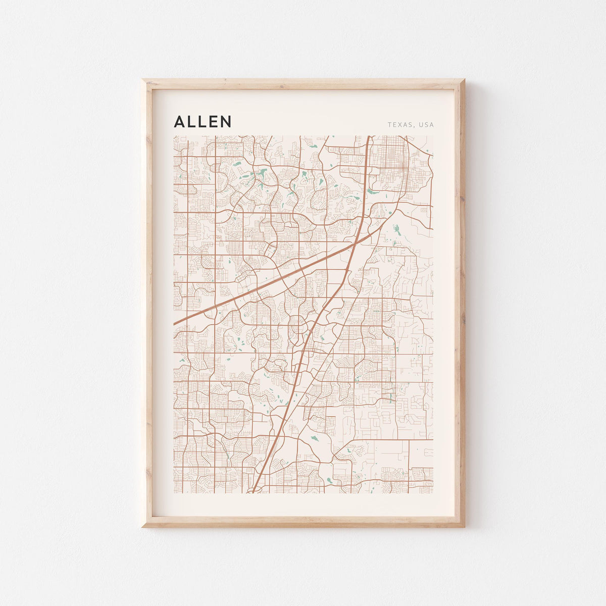 allen, texas map poster - image 1
