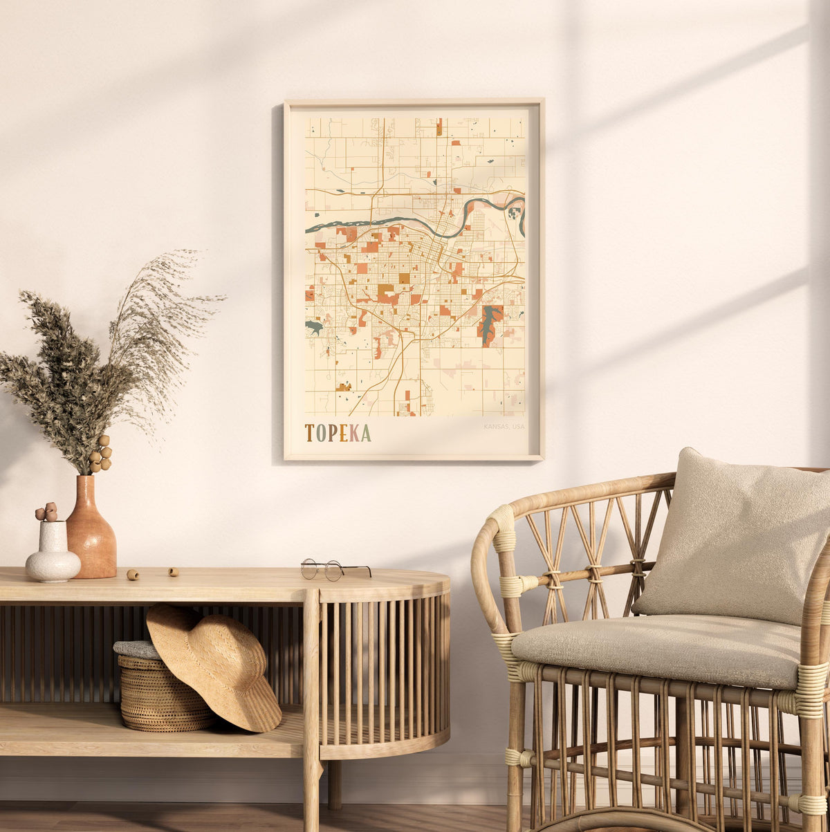 topeka, kansas map poster - image 3