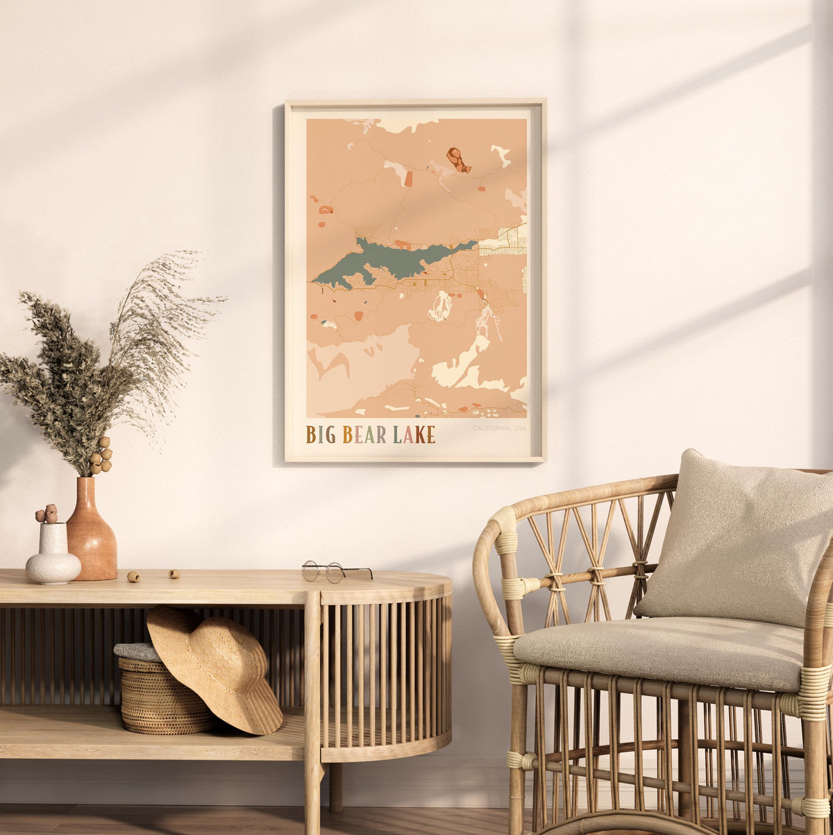 big bear lake, california map poster - image 3