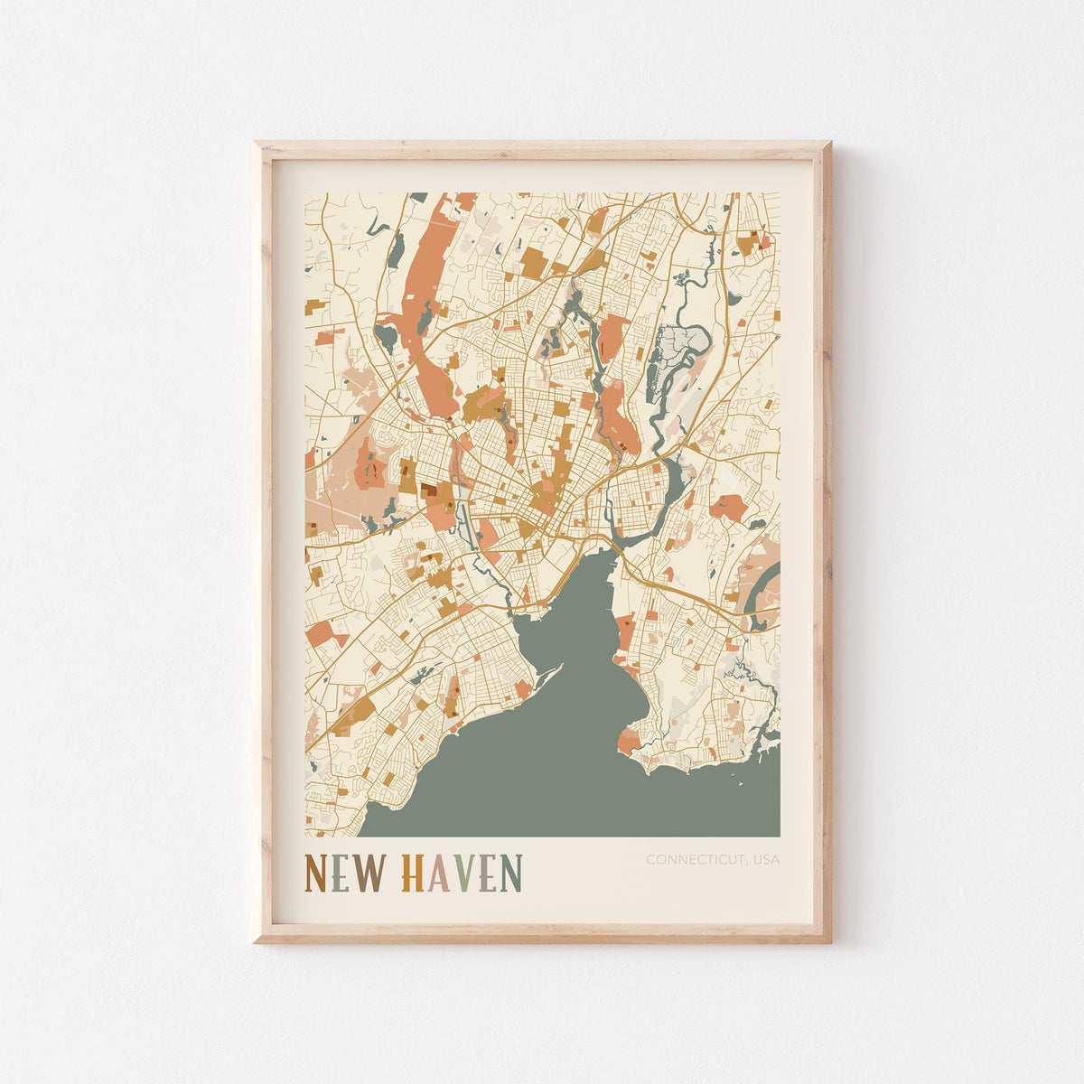 new haven, connecticut map poster - image 1