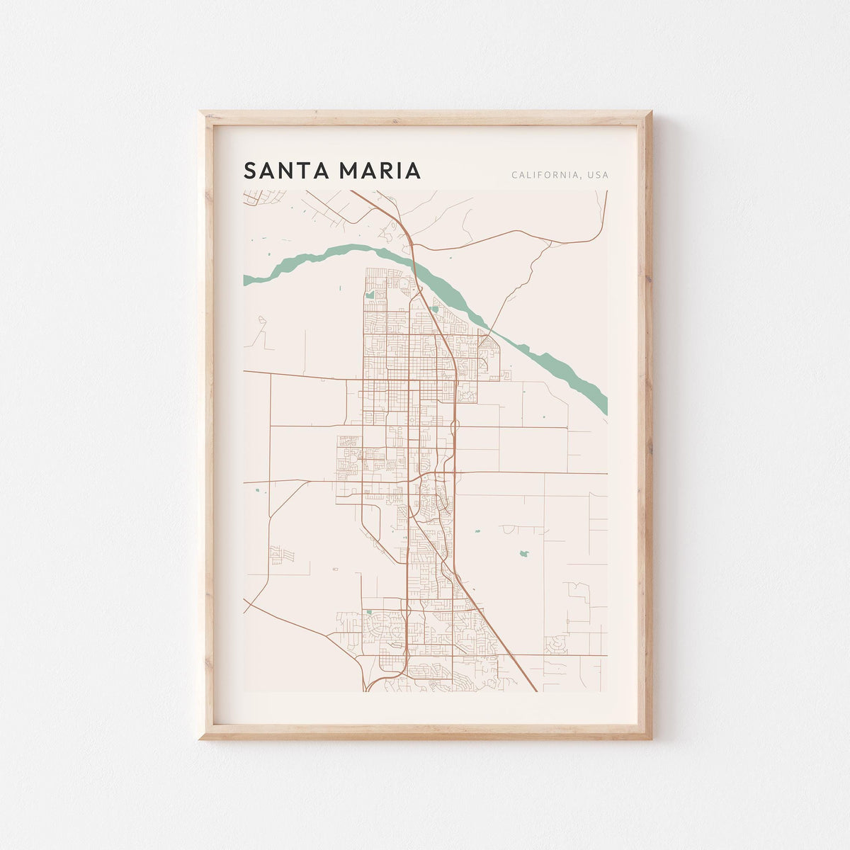 santa maria, california map poster - image 1