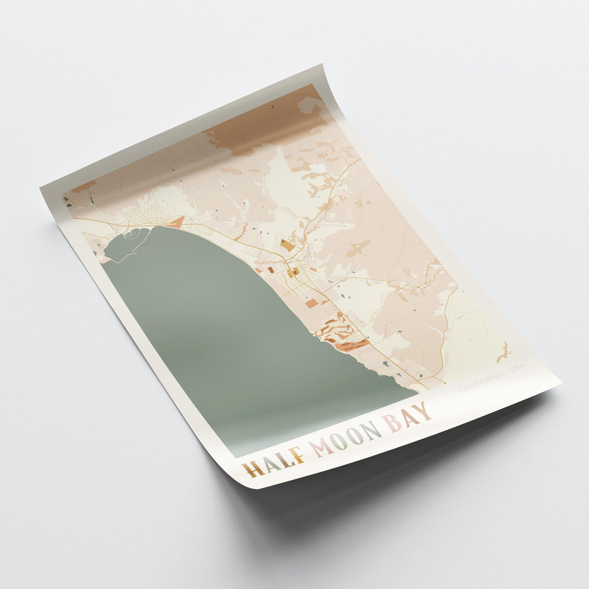 half moon bay, california map poster - image 4