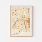 lansing, michigan map poster - image 1
