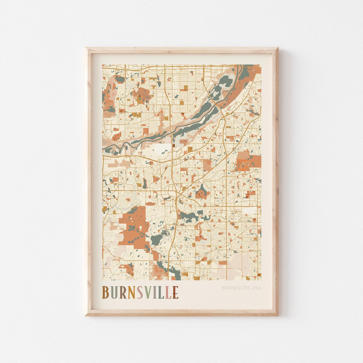 burnsville, minnesota map poster - image 1