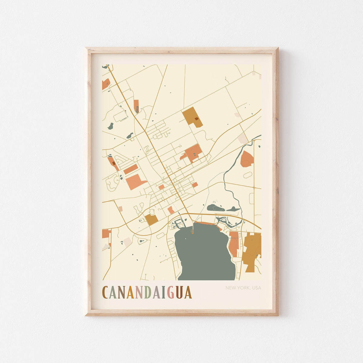 canandaigua, new york map poster - image 1