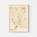 campbell, california map poster - image 1