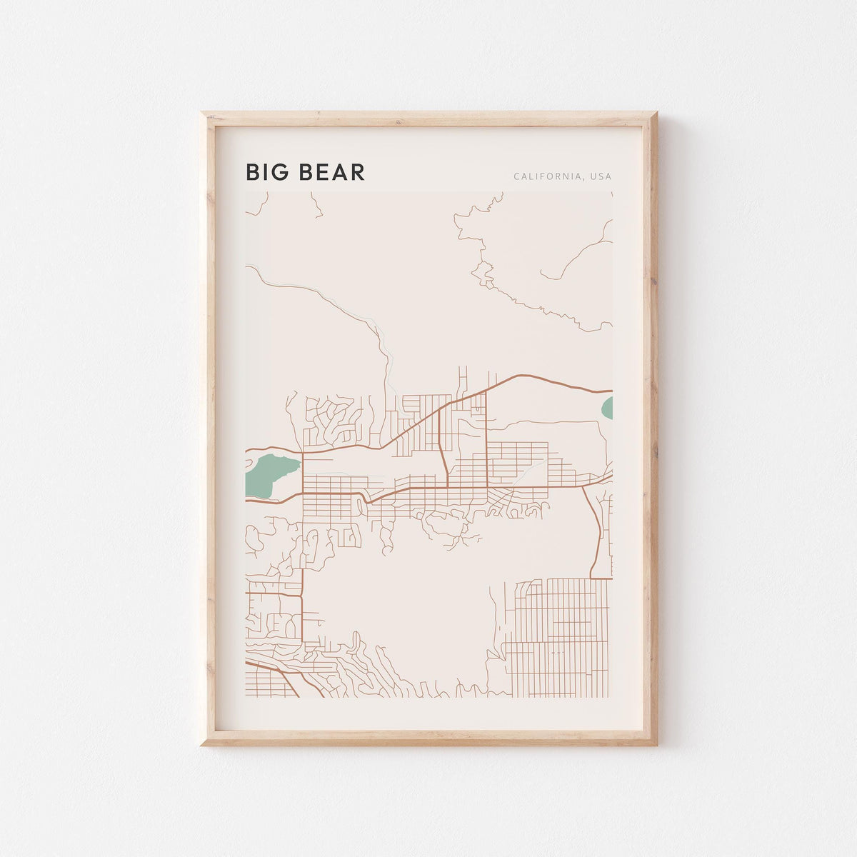 big bear, california map poster - image 1