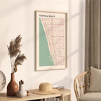 hermosa beach, california map poster - image 2