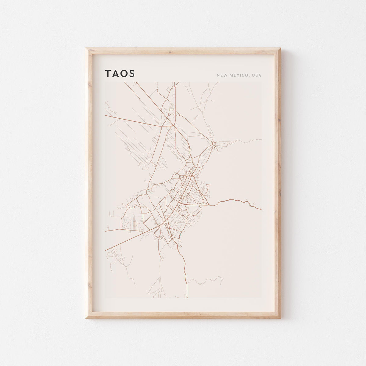taos, new mexico map poster - image 1