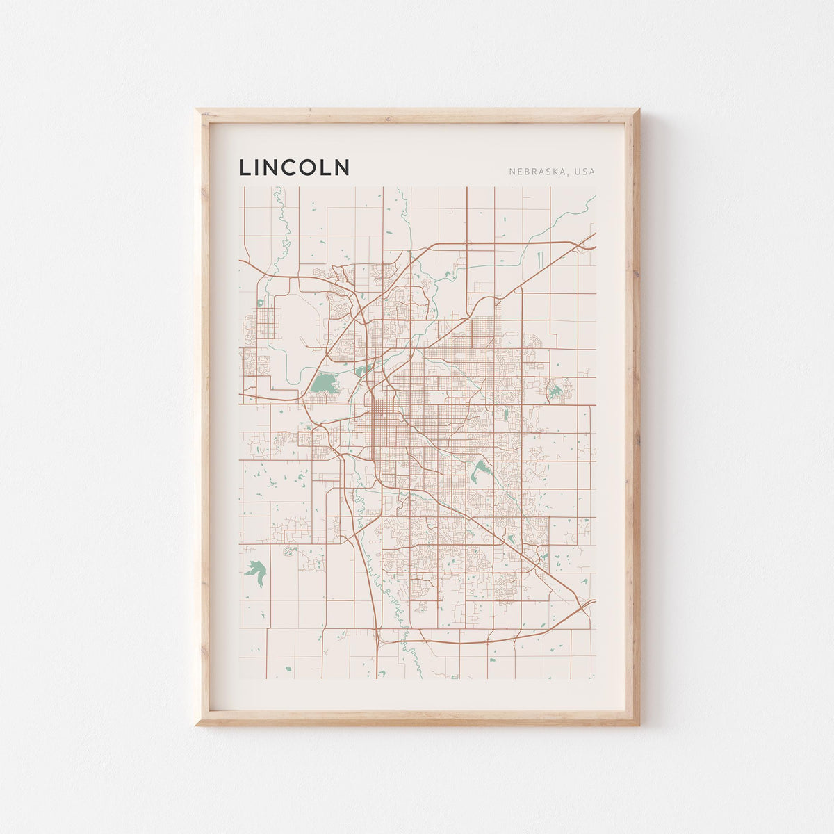 lincoln, nebraska map poster - image 1