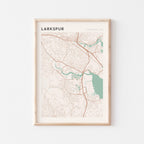 larkspur, california map poster - image 1