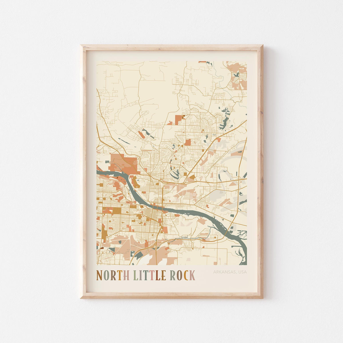 north little rock, arkansas map poster - image 1