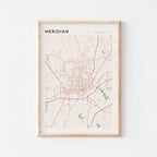 meridian, mississippi map poster - image 1
