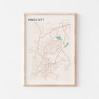 prescott, arizona map poster - image 1