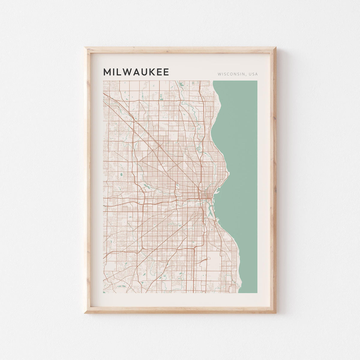 milwaukee, wisconsin map poster - image 1