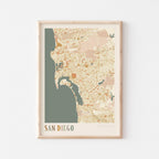 san diego, california map poster - image 1