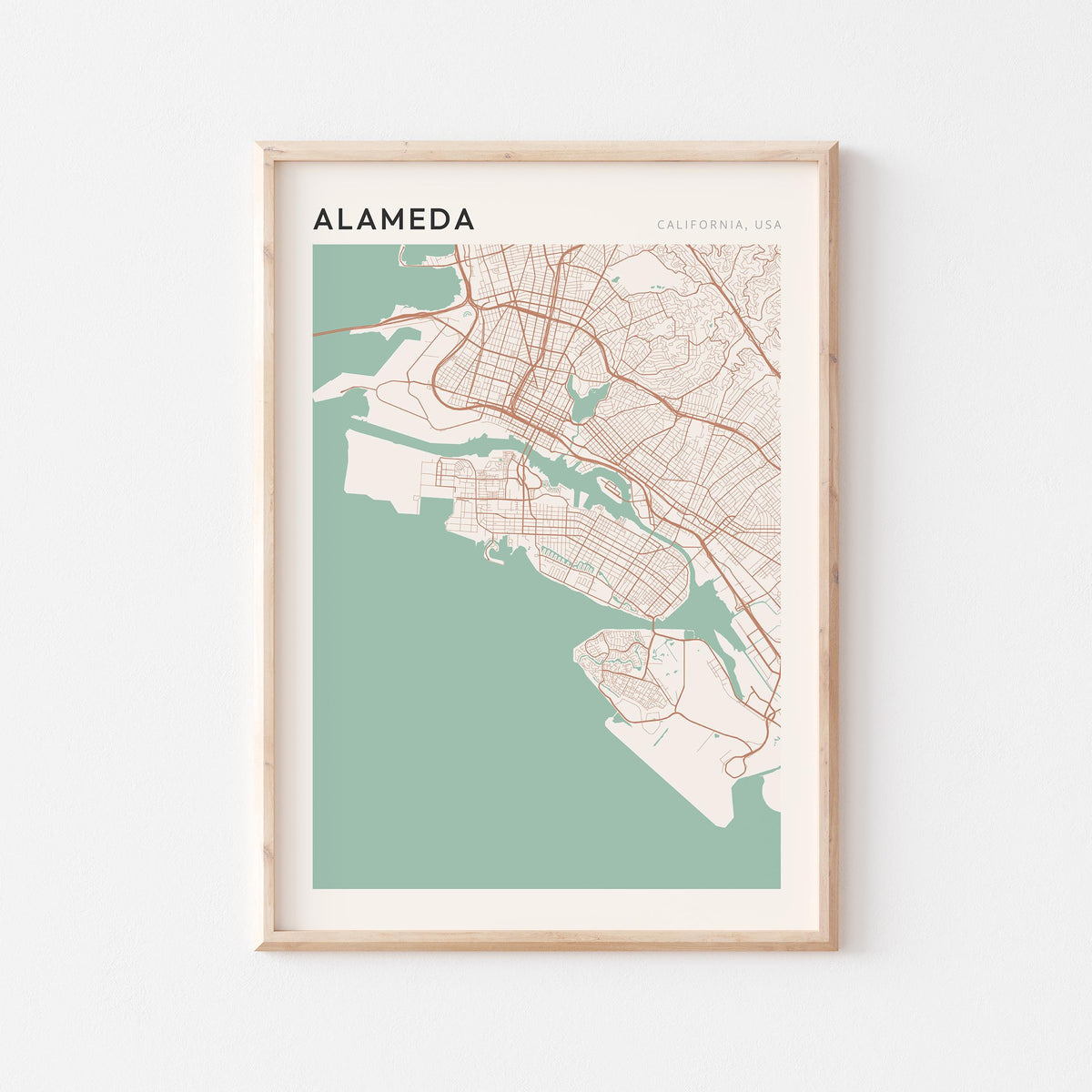 alameda, california map poster - image 1