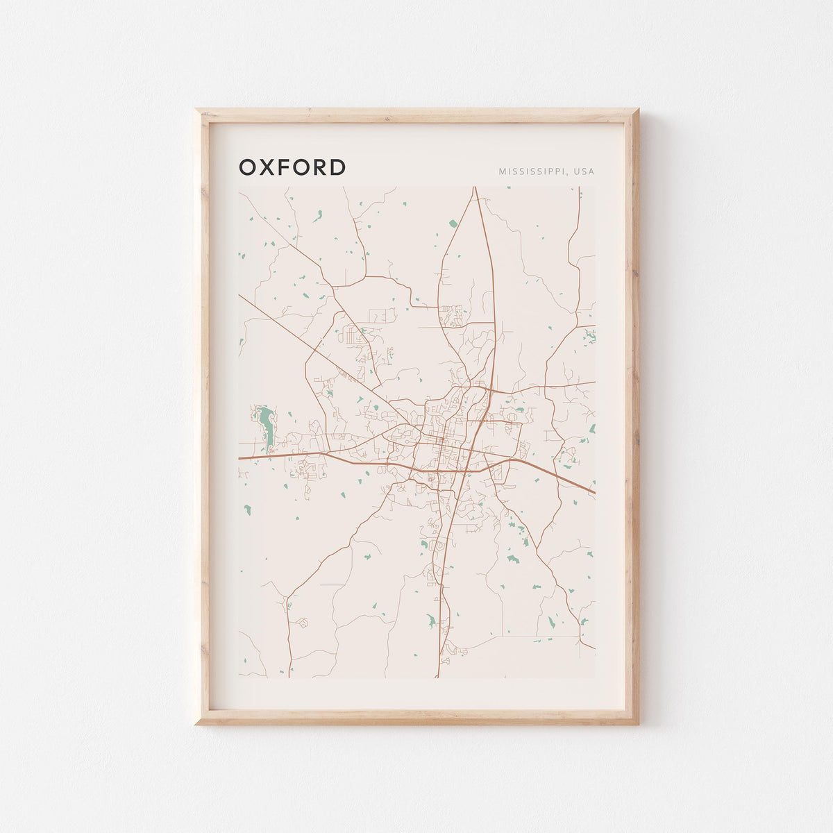 oxford, mississippi map poster - image 1