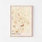 springdale, arkansas map poster - image 1