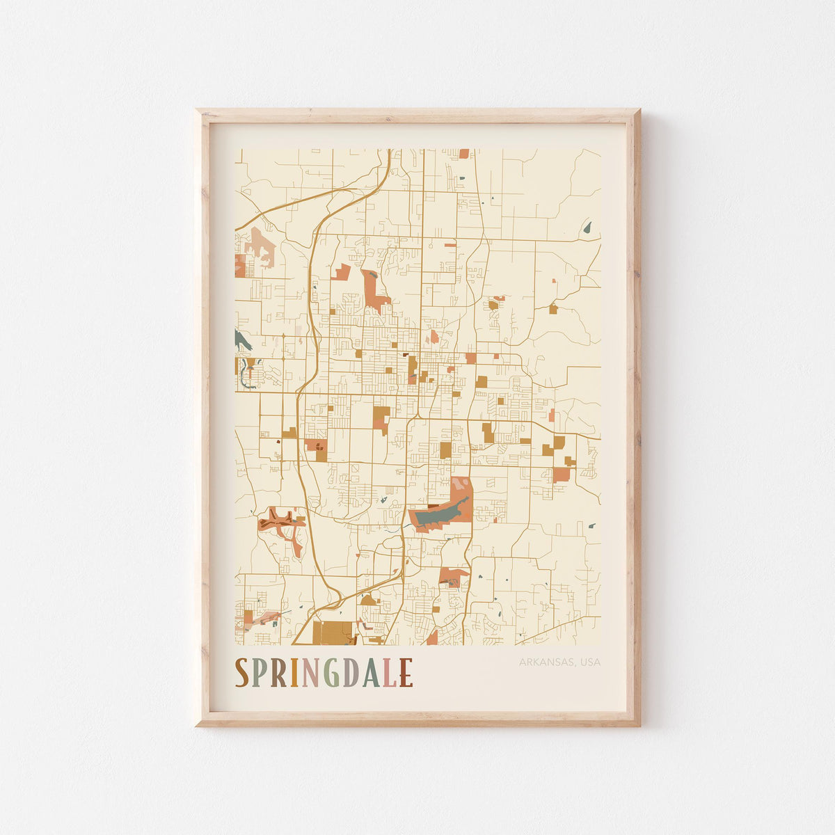 springdale, arkansas map poster - image 1