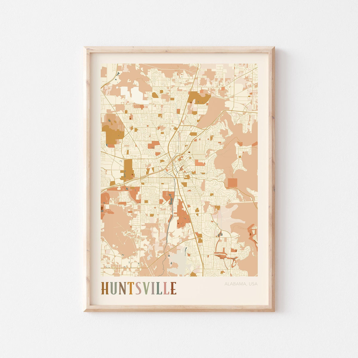 huntsville, alabama map poster - image 1