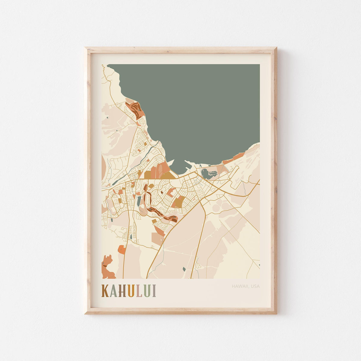 kahului, hawaii map poster - image 1