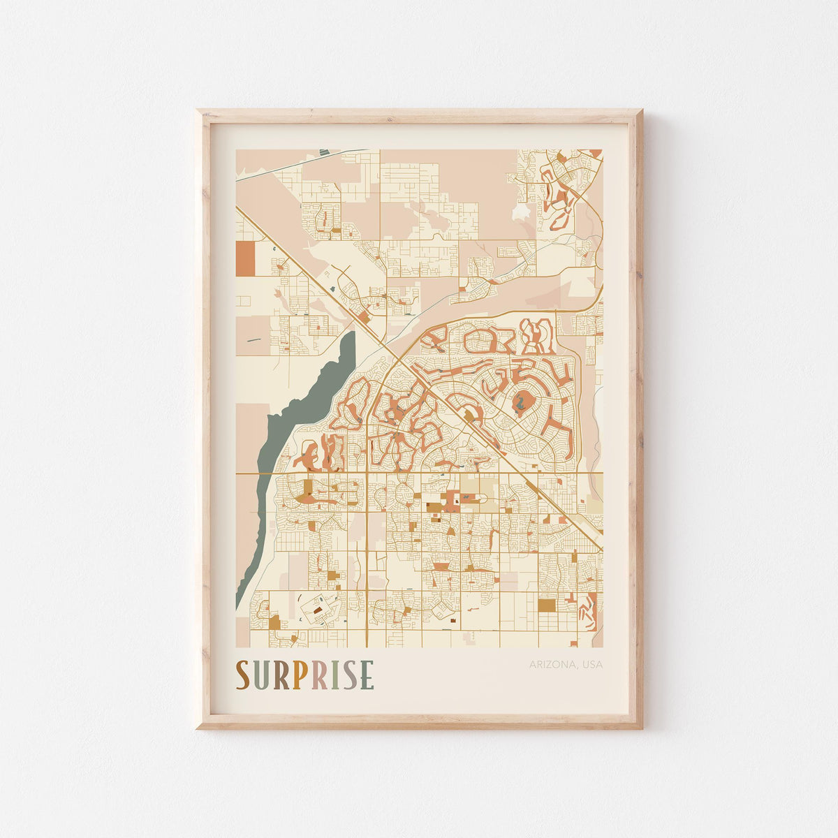 surprise arizona map poster - image 1