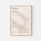 glendale, california map poster - image 1