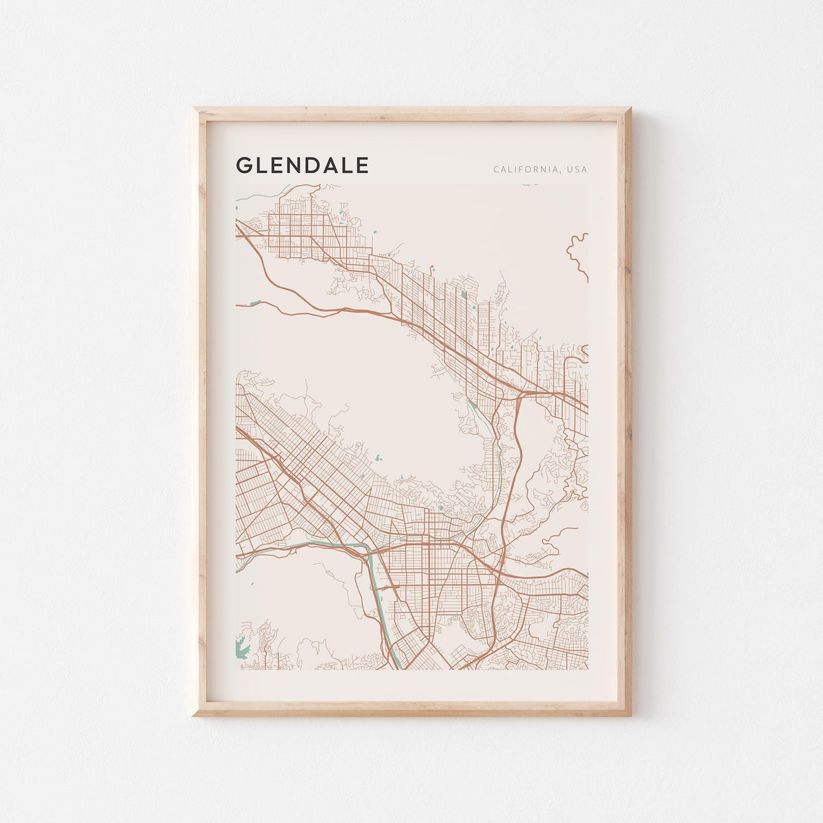 glendale, california map poster - image 1