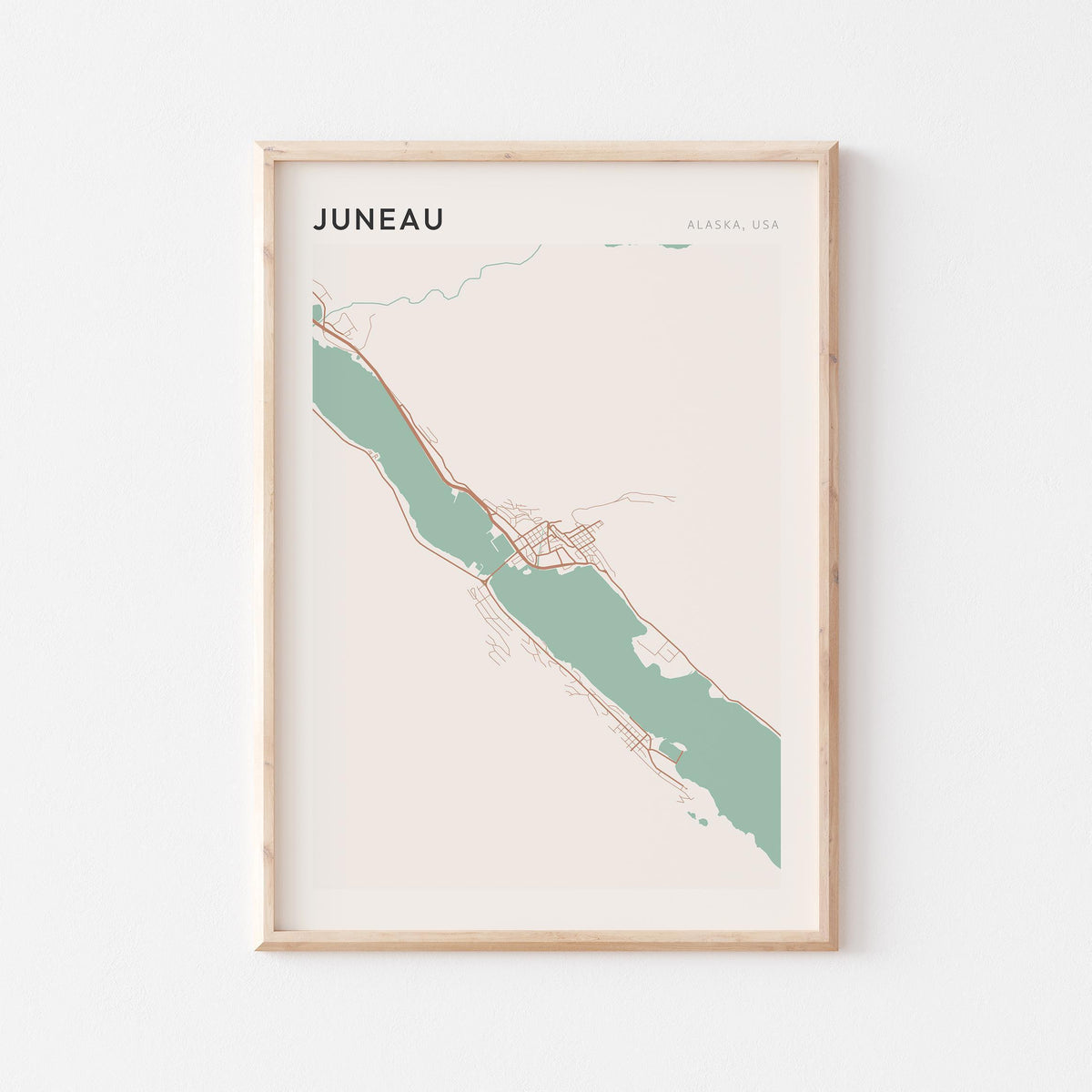 juneau, alaska map poster - image 1
