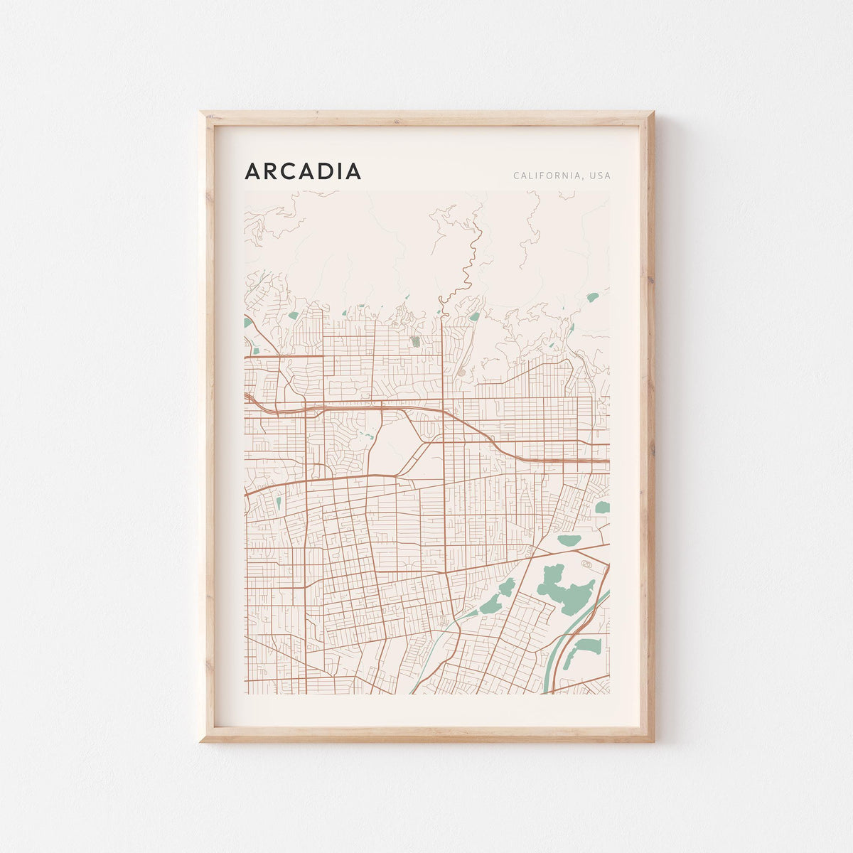 arcadia, california map poster - image 1