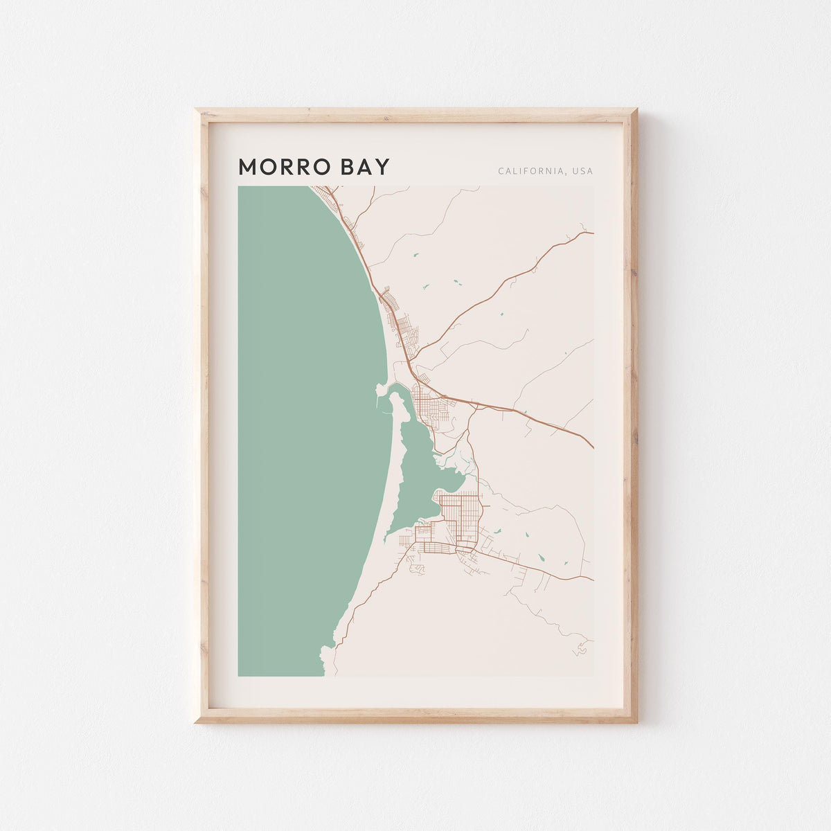 morro bay, california map poster - image 1