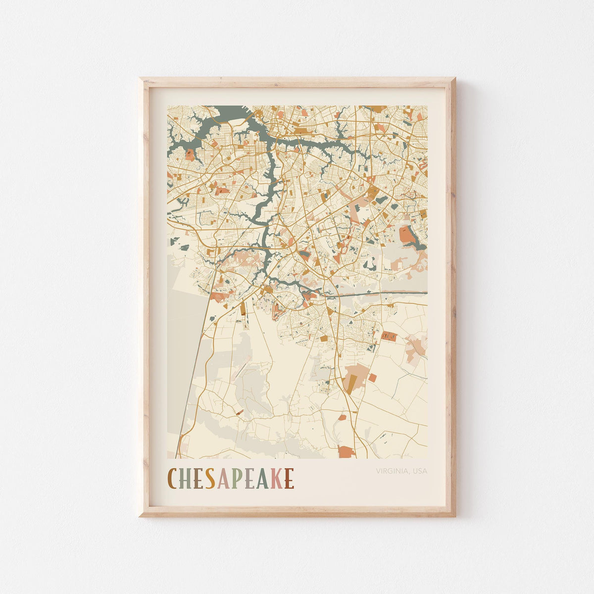 chesapeake, virginia map poster - image 1