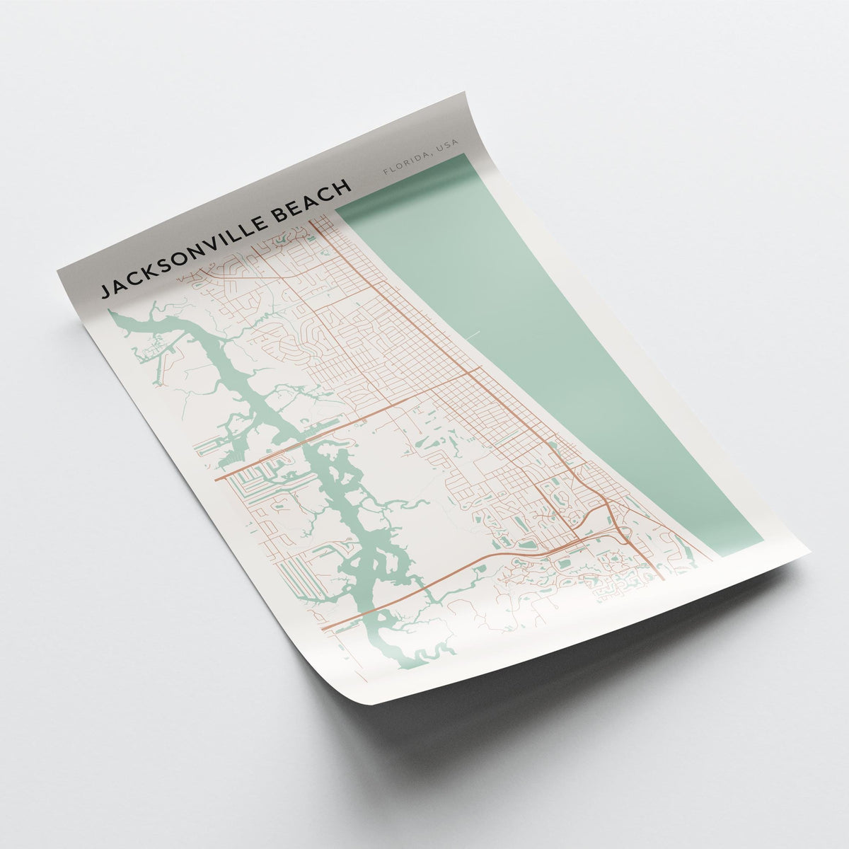 jacksonville beach, florida map poster - image 4
