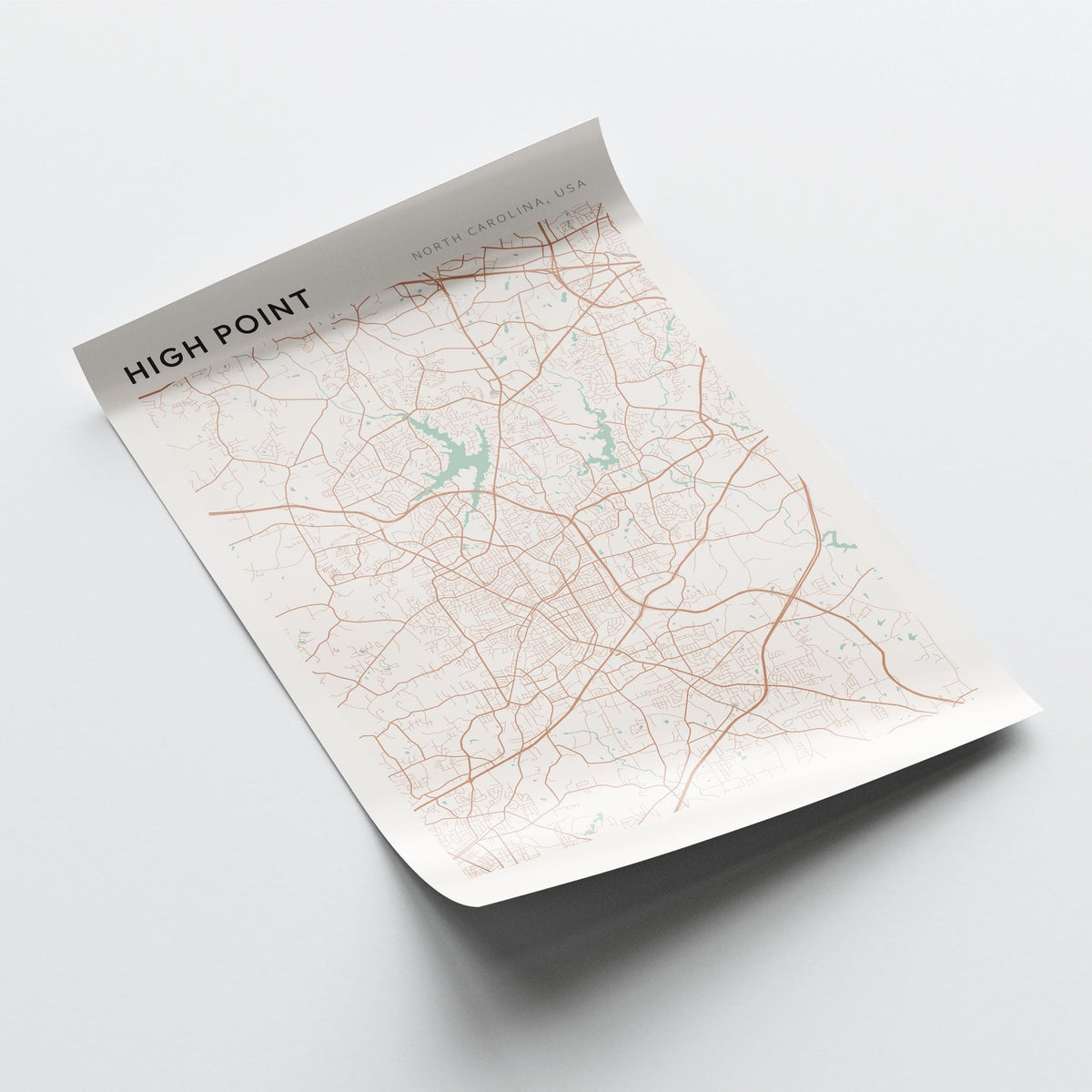 high point, north carolina map poster - image 4