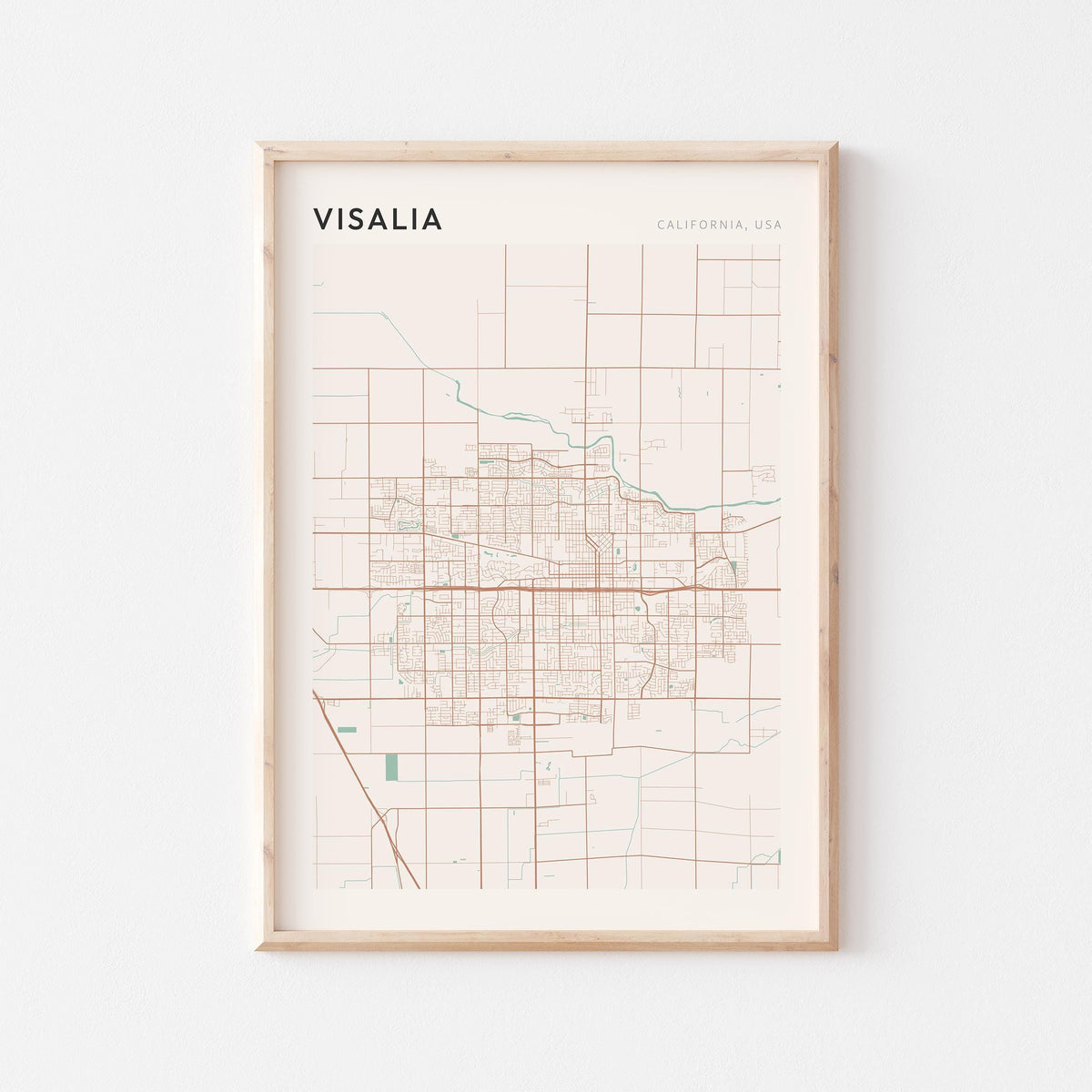 visalia, california map poster - image 1