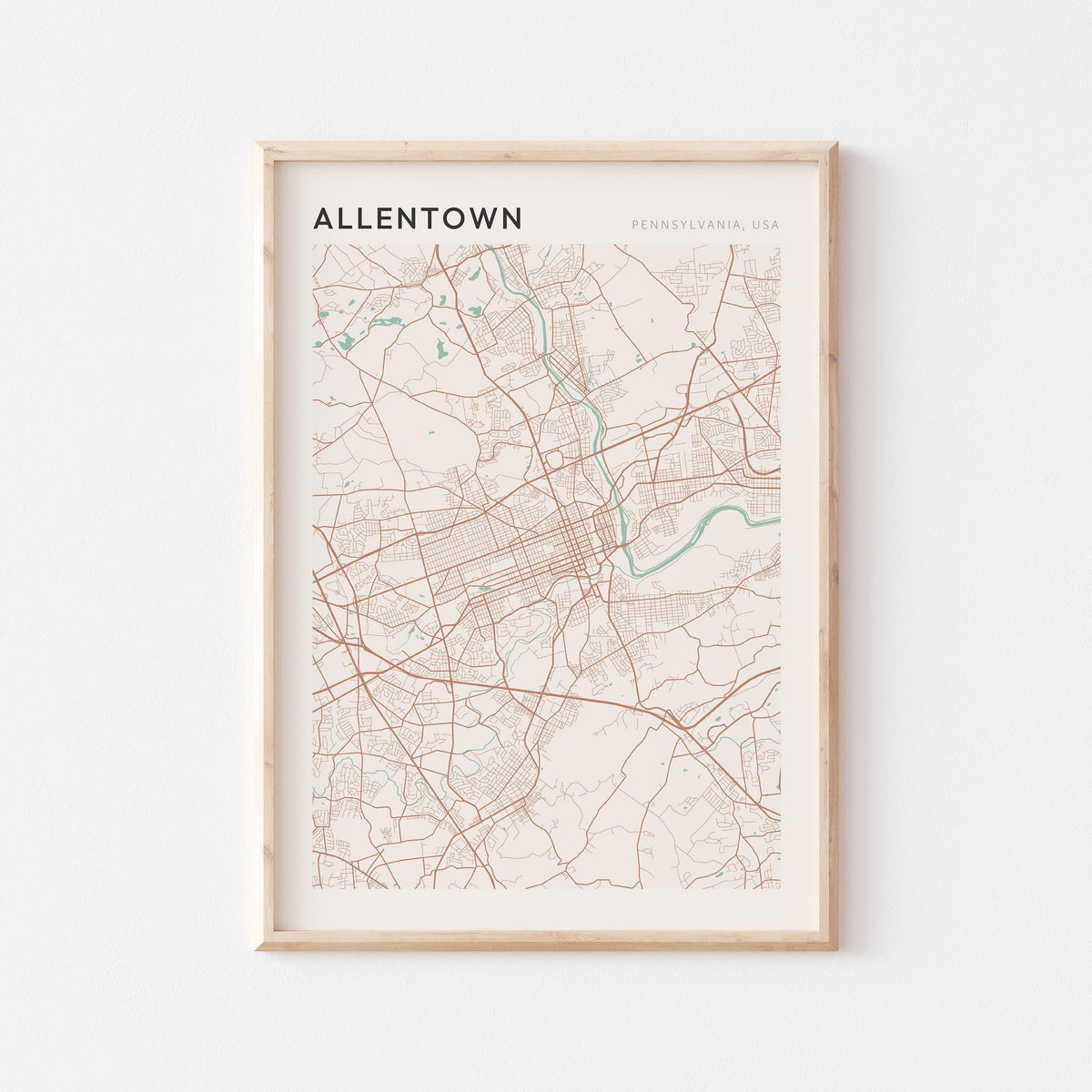 allentown, pennsylvania map poster - image 1