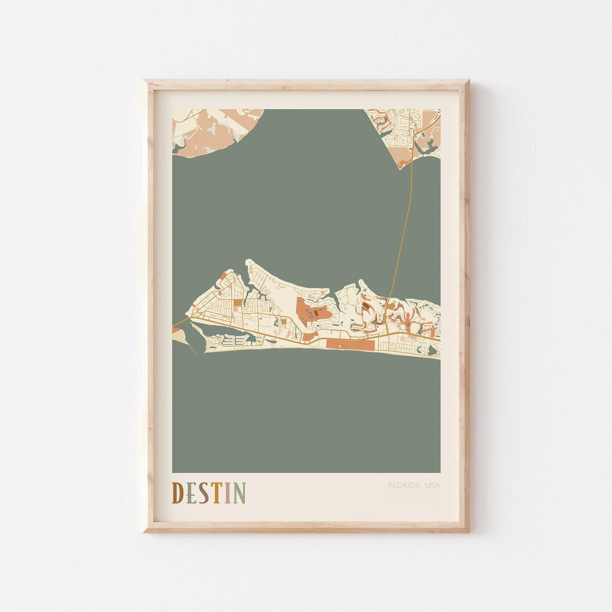 destin, florida map poster - image 1