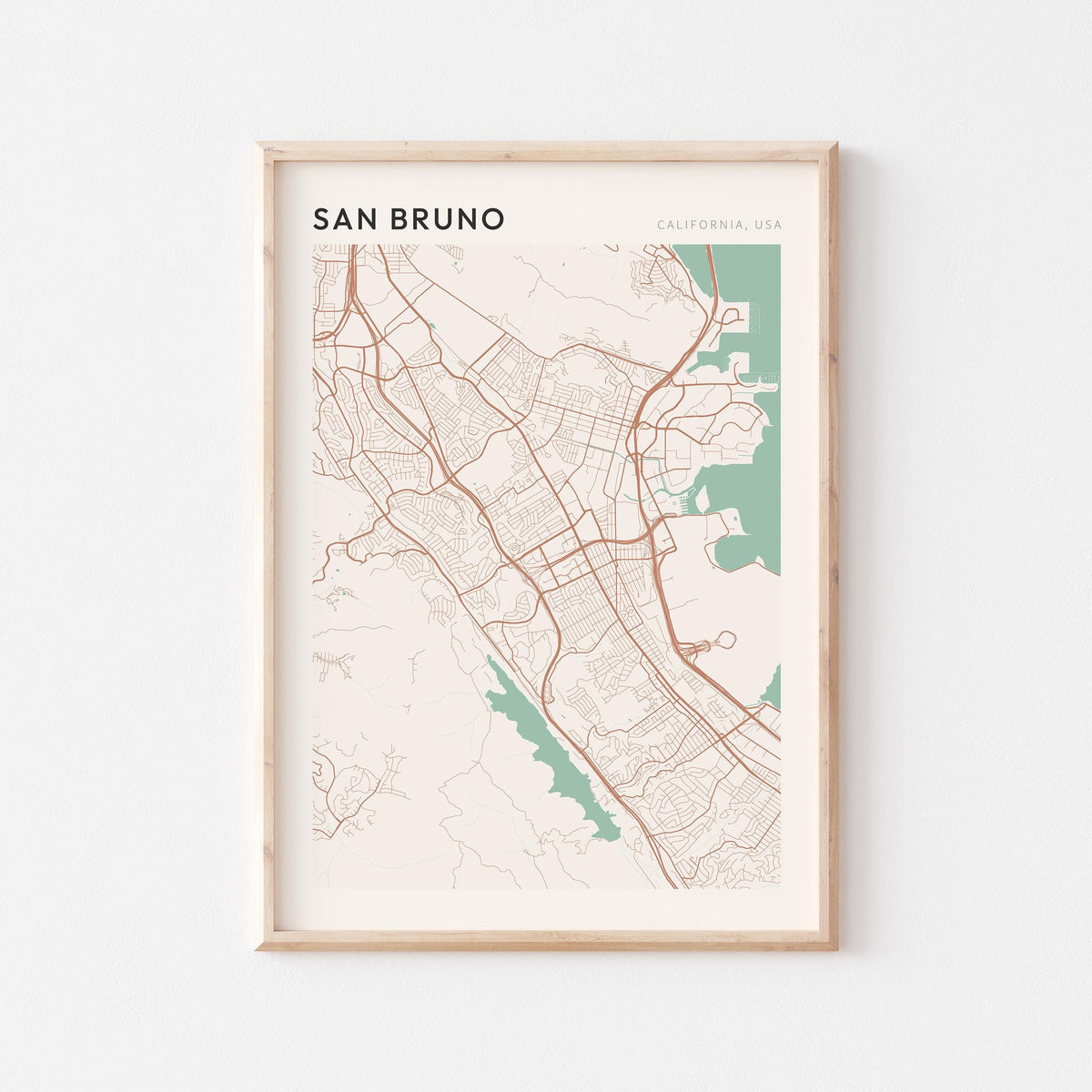 san bruno, california map poster - image 1