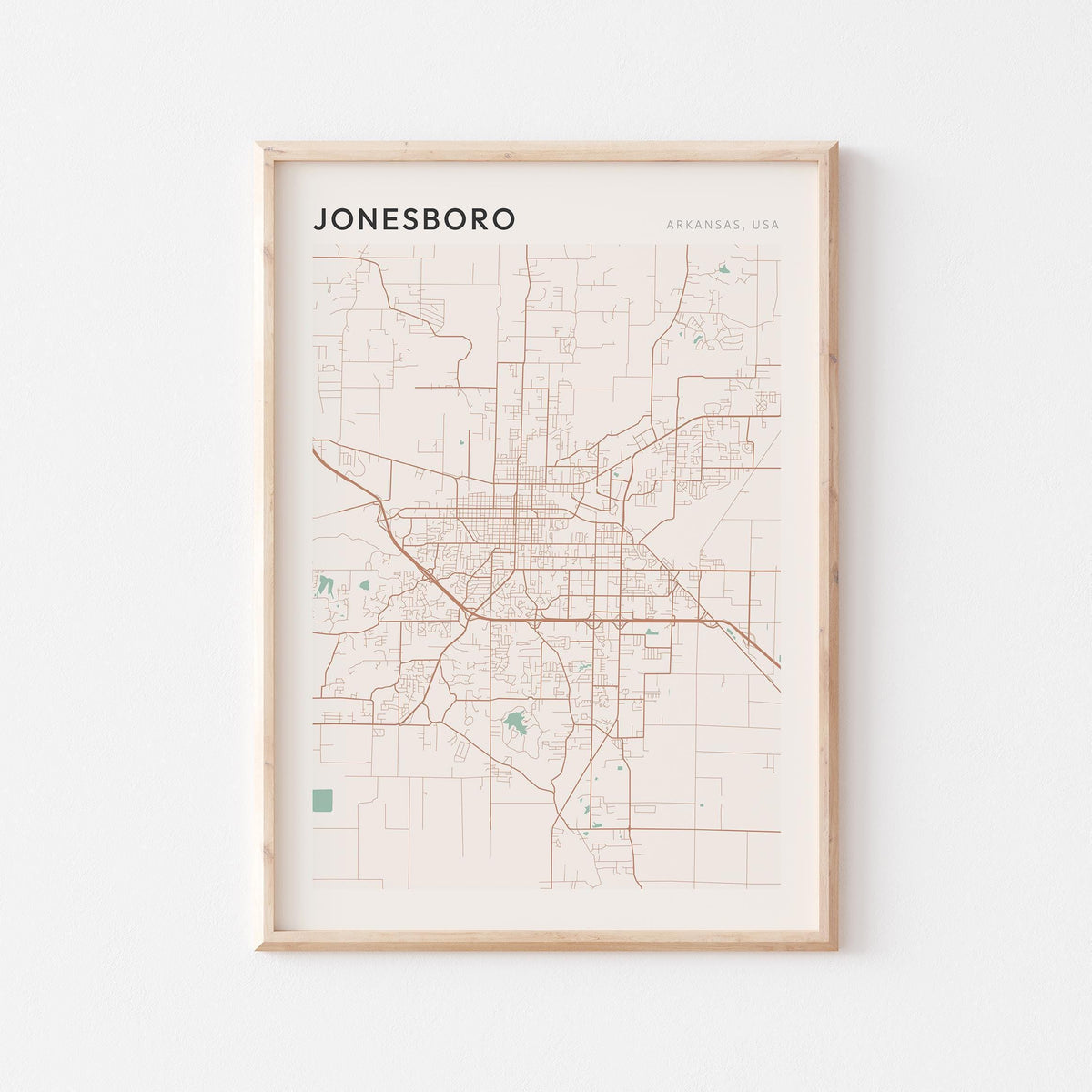 jonesboro, arkansas map poster - image 1