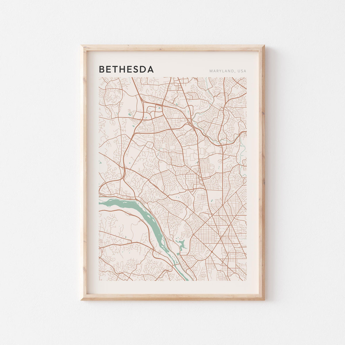 bethesda, maryland map poster - image 1