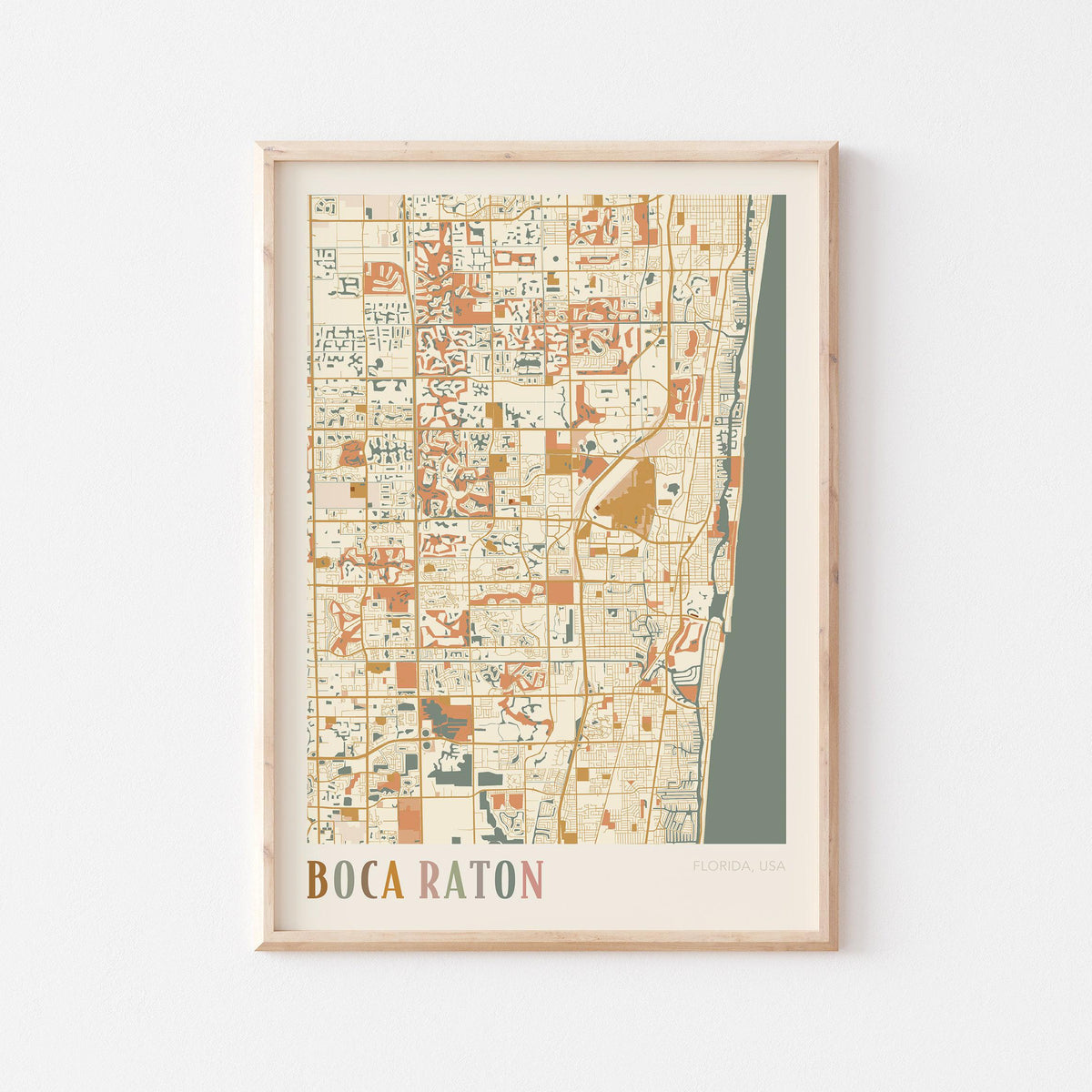 boca raton, florida map poster - image 1