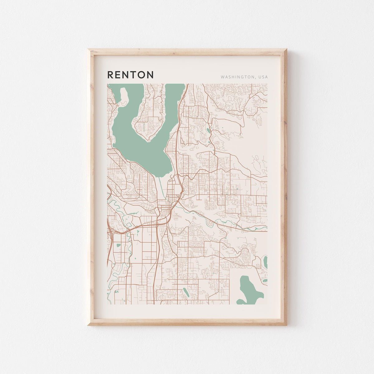 renton, washington map poster - image 1
