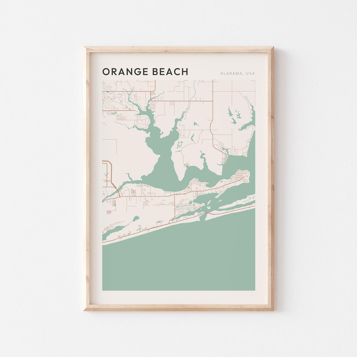 orange beach, alabama map poster - image 1