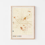 jonesboro, arkansas map poster - image 1