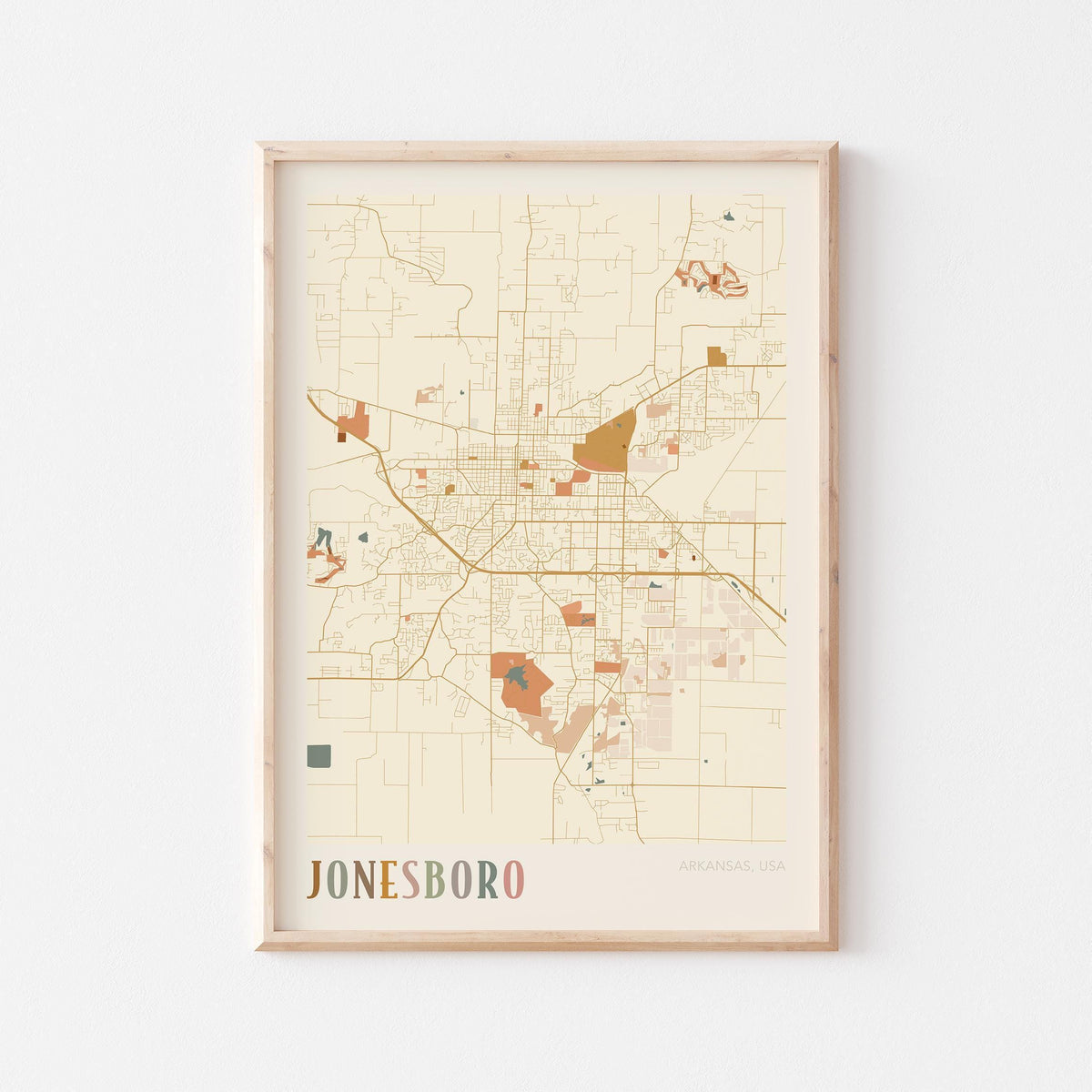 jonesboro, arkansas map poster - image 1
