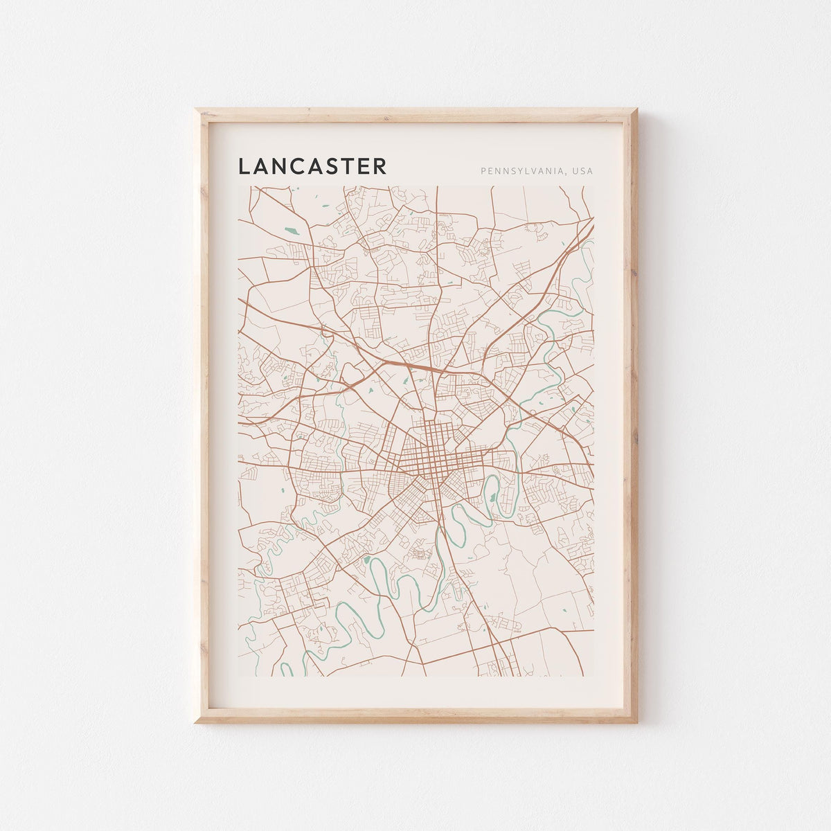 lancaster, pennsylvania map poster - image 1