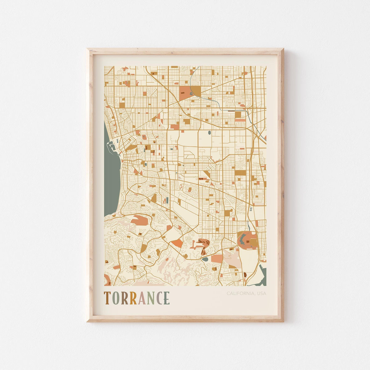 torrance, california map poster - image 1