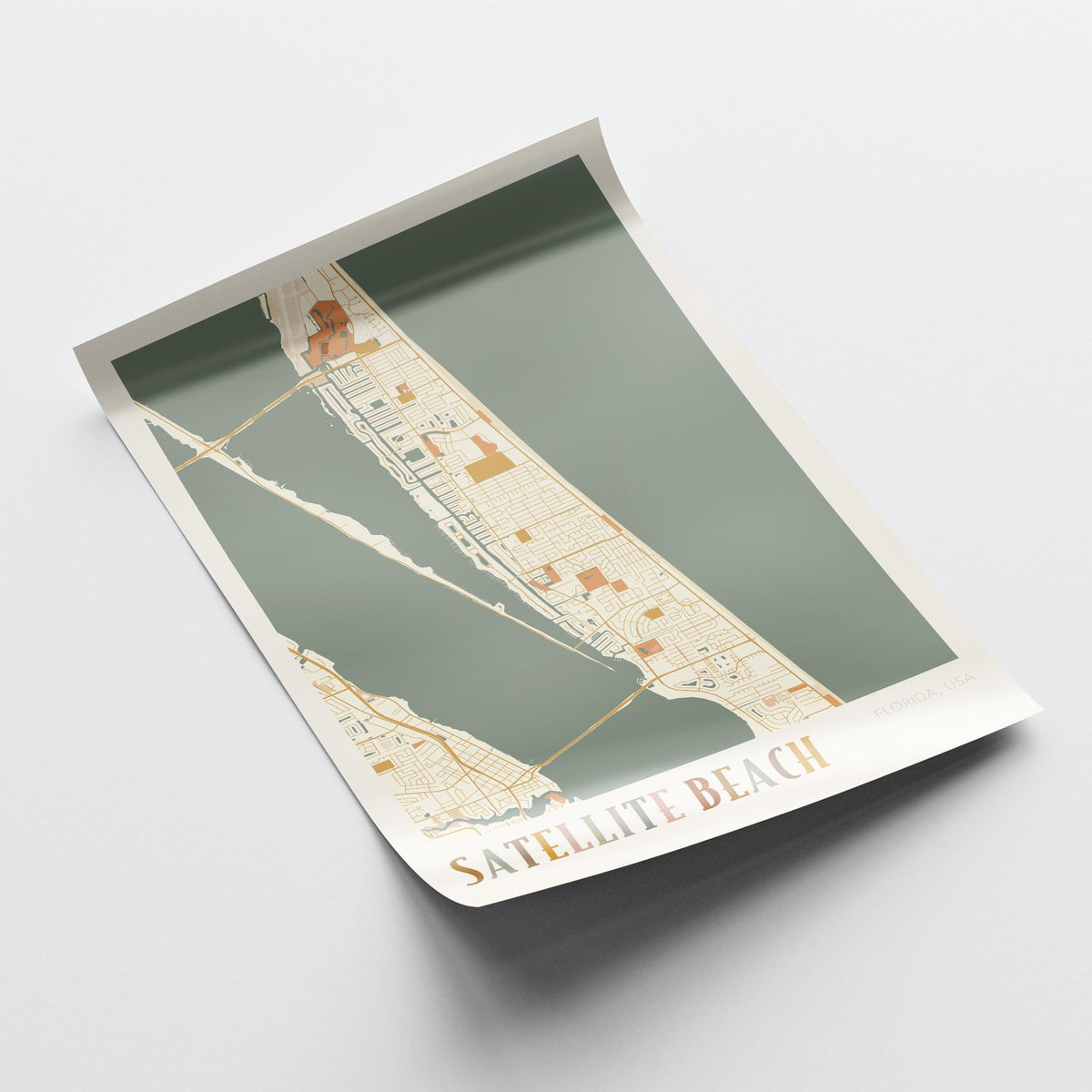 satellite beach, florida map poster - image 4