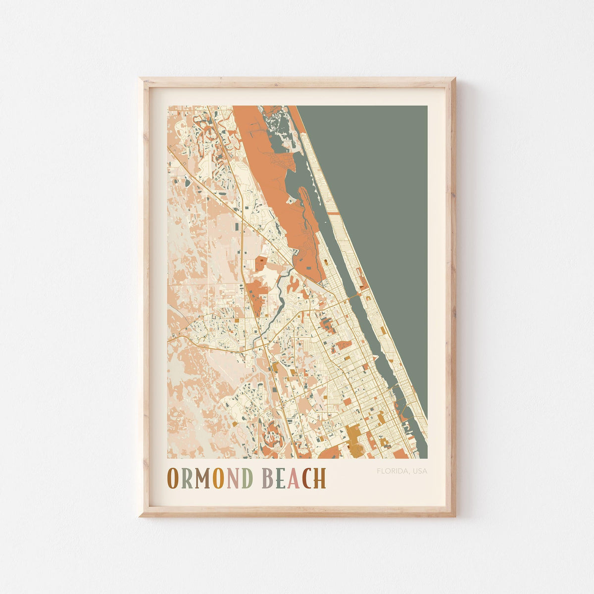ormond beach, florida map poster - image 1
